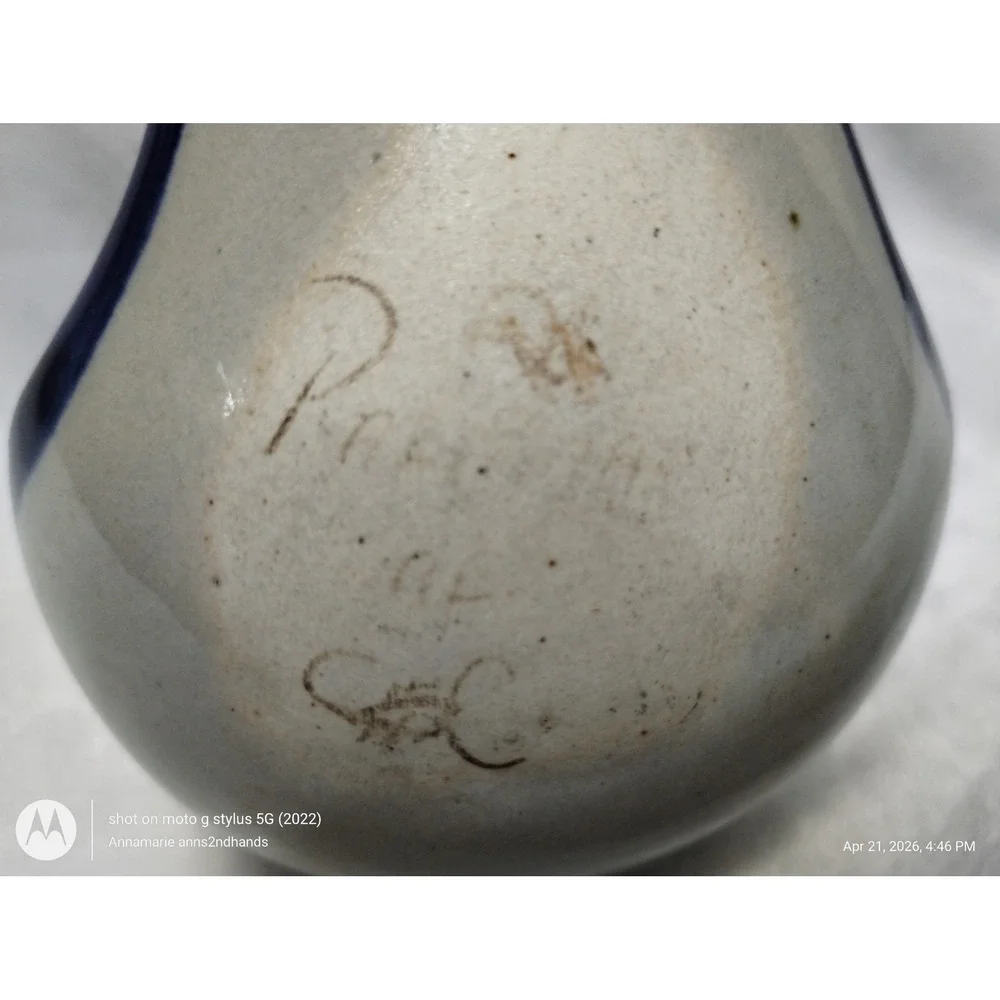 Vintage‎ Tonala Mexico Pottery Ladle Blue Floral Rustic Wall Decor